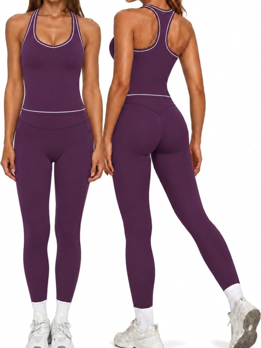 Stylish 2-Piece Workout Set for Women - Racerback Gym & Yoga Outfits